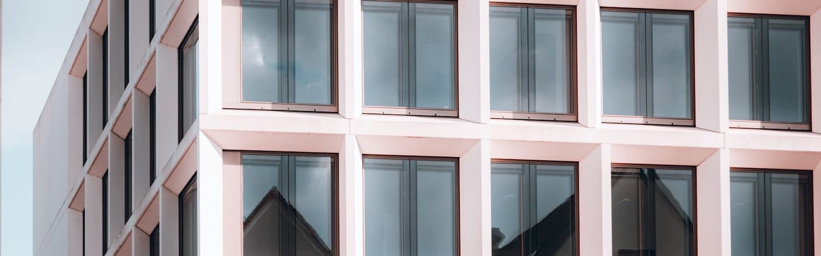Warm-toned office building facade